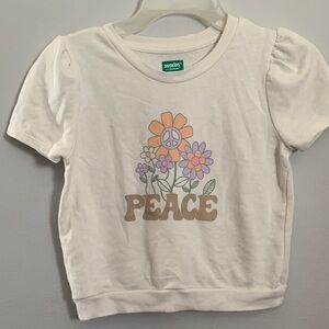 Sosokids White Peace Flower Tee